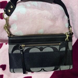 Coach Black and Cream Mini Bag
